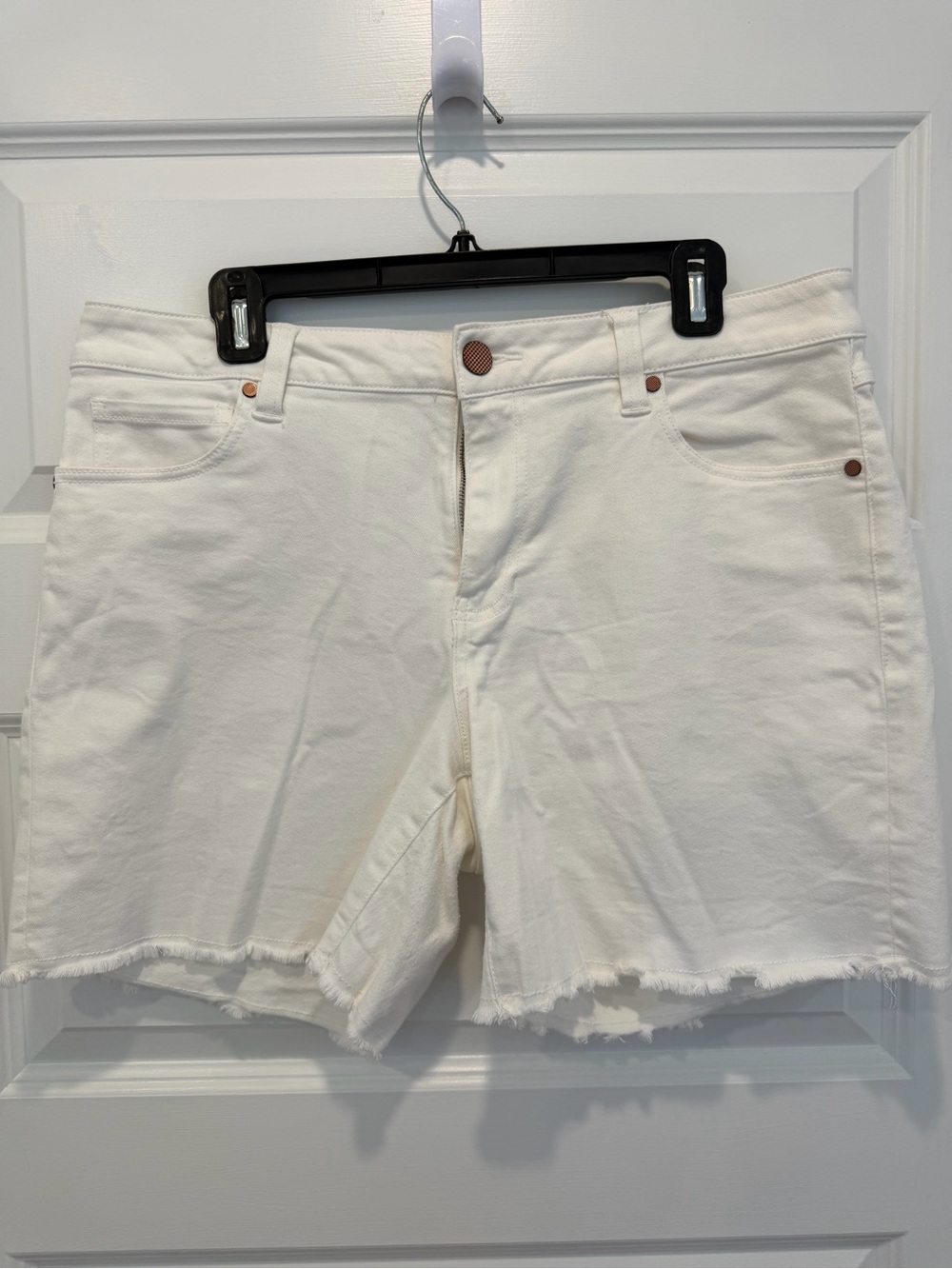 CAbi size 12 White Denim Cutoff Shorts